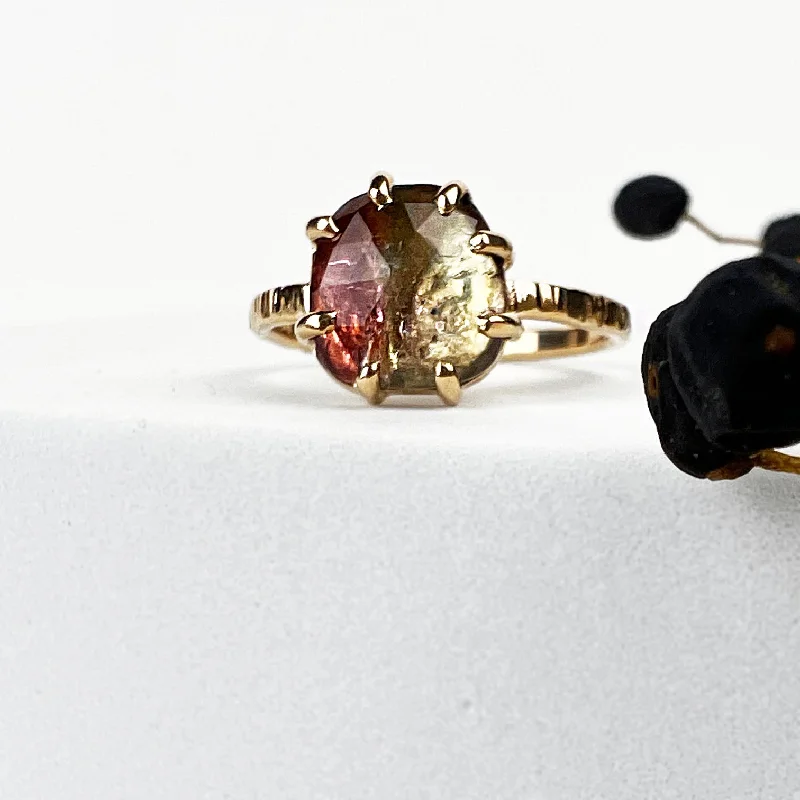 The Perfect Jewelry Piece At The Perfect Discount 14k Yellow Watermelon Tourmaline Ring