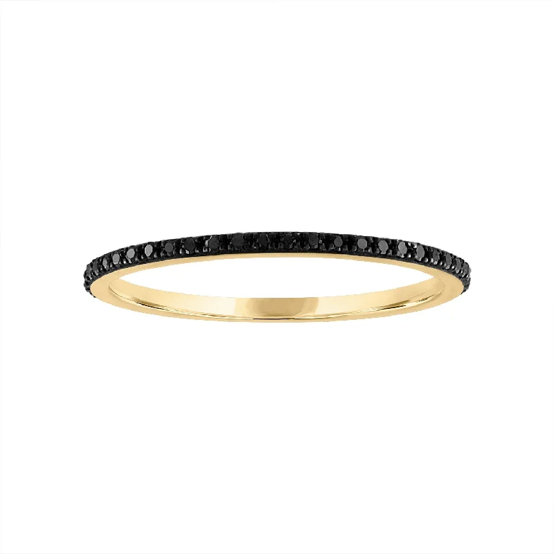Big Discounts On Elegant Jewelry Collections 14KT GOLD BLACK DIAMOND RING GUARD