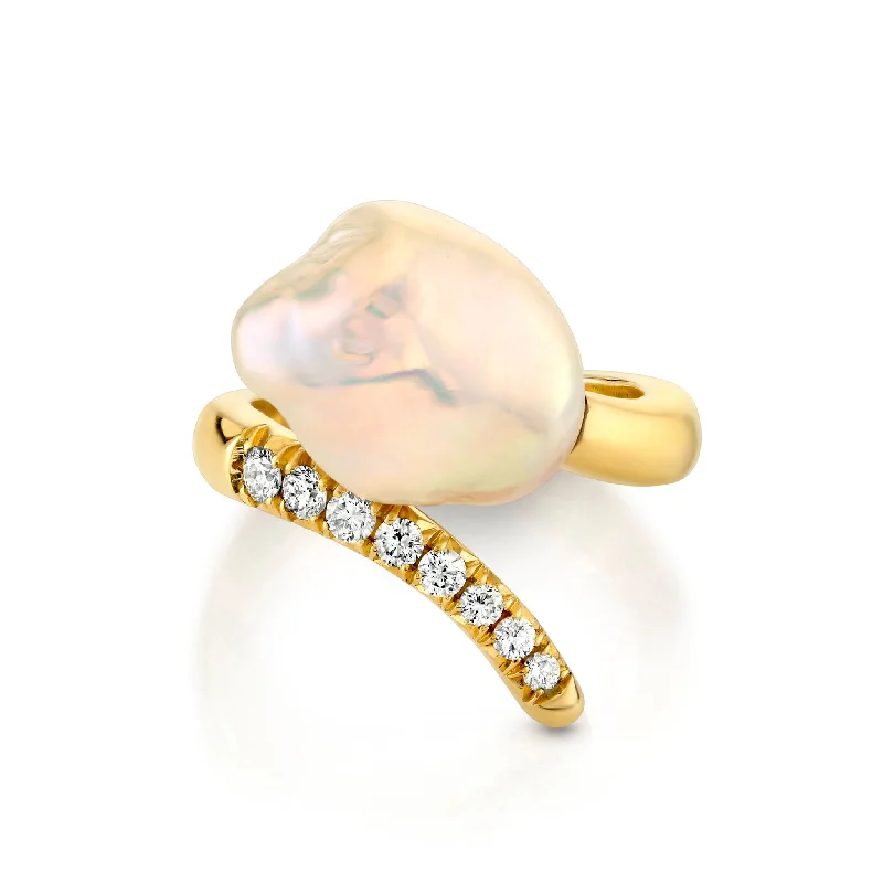 Timeless Elegance Now At Special Discounts Baroque Pearl Tusk Ring