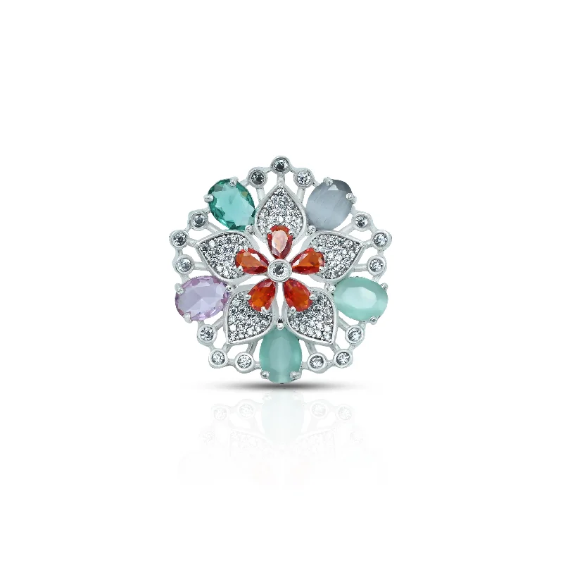 Beautiful Flower Design Sterling Silver Ring