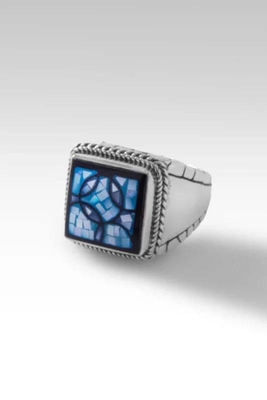 Believe Always Ring™ in Blue Mother of Pearl Mosaic