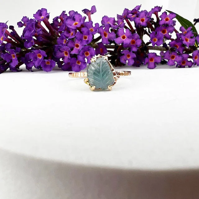 Flash Sale On Exquisite Jewelry – Don't Miss Out 14k Blue Tourmaline Leaf Ring