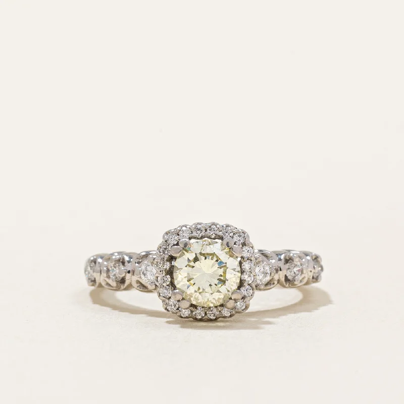 Diamond Halo Engagement Ring | 0.68ctw | SZ 4.25 |