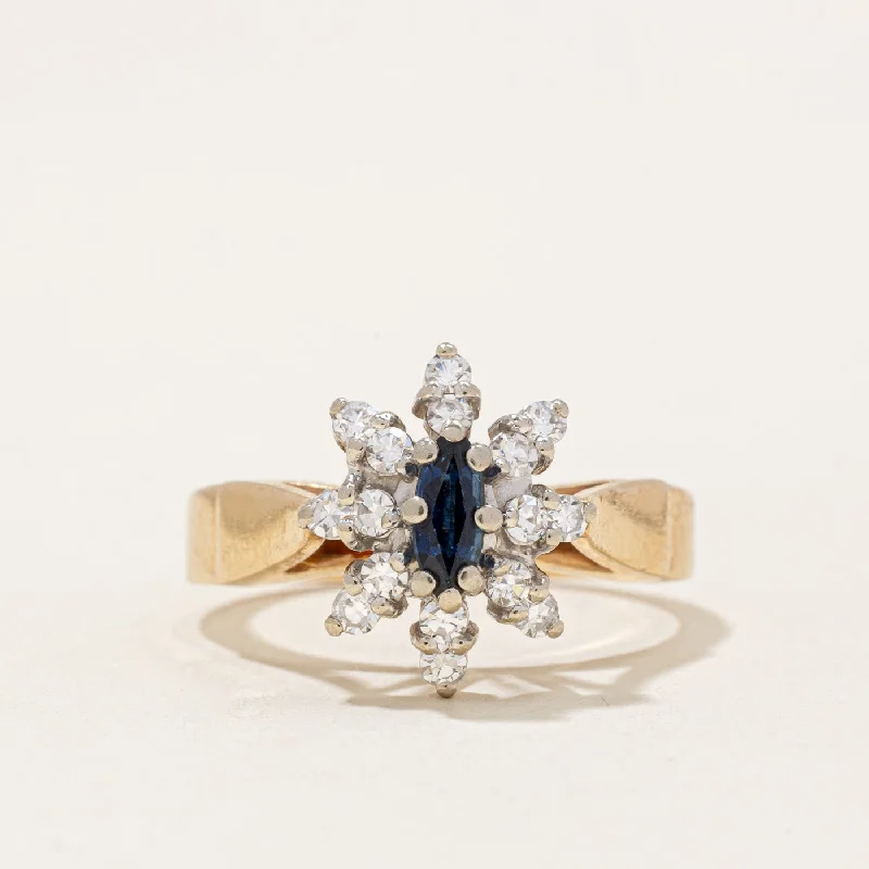 Fashion-Forward Jewelry At Incredible Prices Diamond Halo & Sapphire Cocktail Ring | 0.36ctw, 0.17ct | SZ 6.5 |