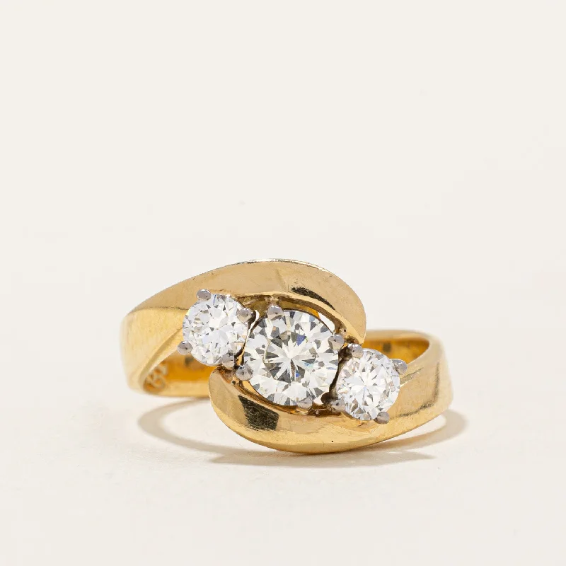 Shop Dazzling Jewelry At The Best Prices Three Stone Diamond Waterfall Ring | 1.00ctw | SZ 6.25 |