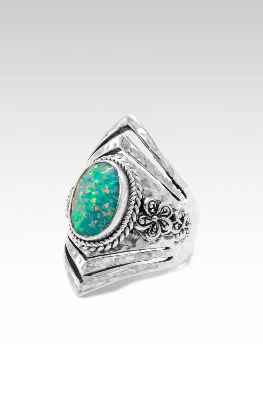 Flowerette Ring II™ in Spring Green Simulated Opal