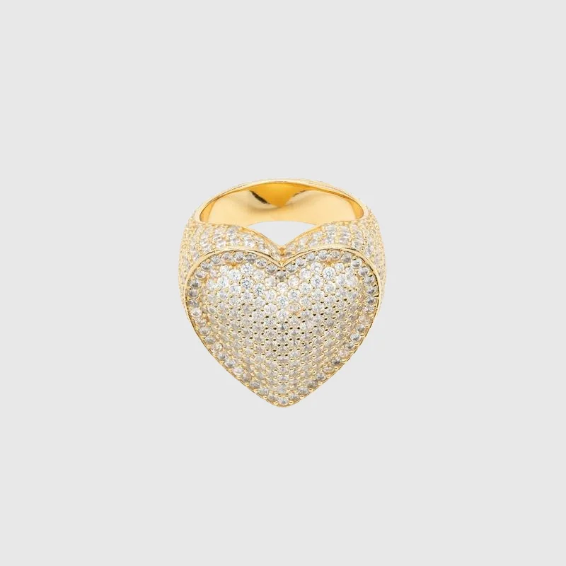 Huge Savings On Premium Jewelry Styles Fully iced bubble heart ring - Gold