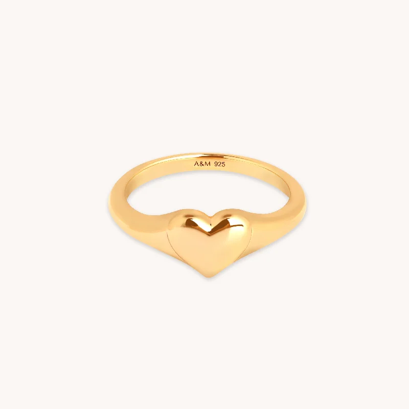 Holiday Jewelry Sale – Perfect Gifts At The Best Prices Heart Signet Ring in Gold