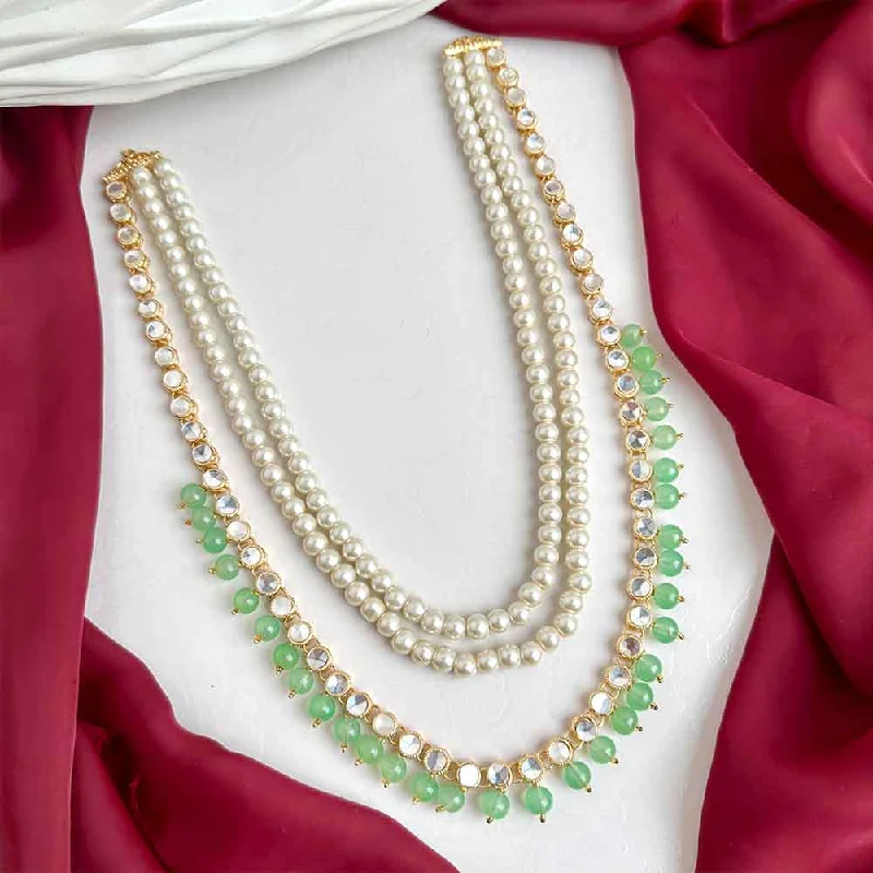 Shop Trending Jewelry With Exclusive Savings Jeena Kundan Maala (Light Green)