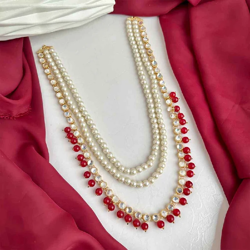 Seasonal Jewelry Sale – Upgrade Your Collection Jeena Kundan Maala (Maroon)