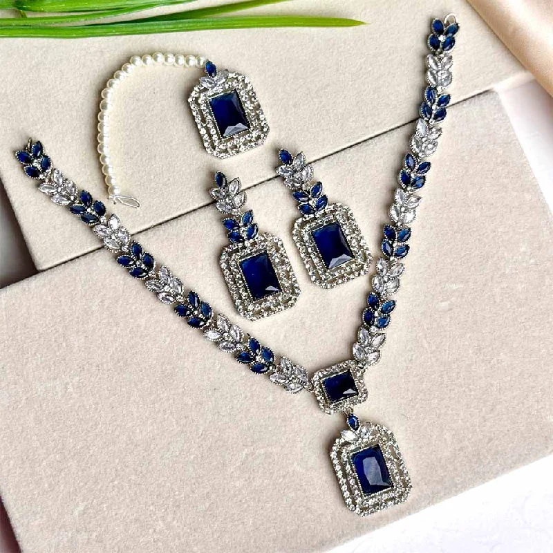 Make Your Outfit Shine With Discounted Jewelry Kiara Set (Dark Blue)