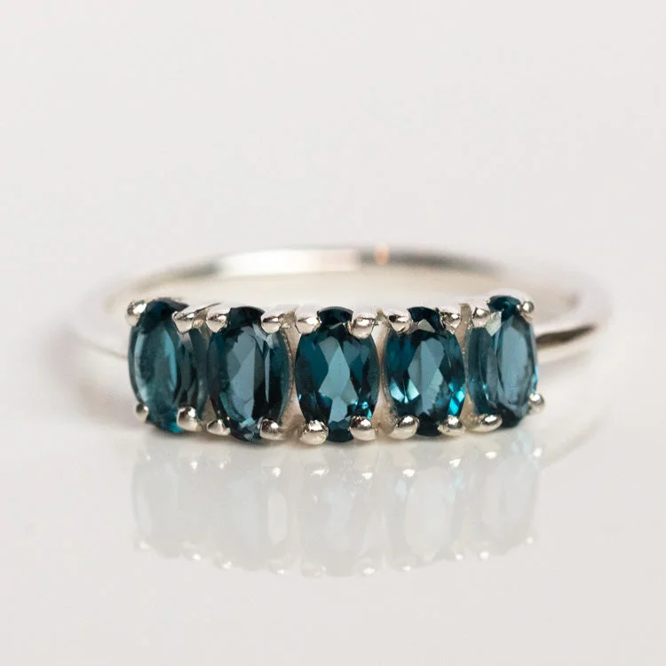 Timeless Elegance, Temporary Discounts – Act Fast London Blue Topaz Galaxy Ring in Silver