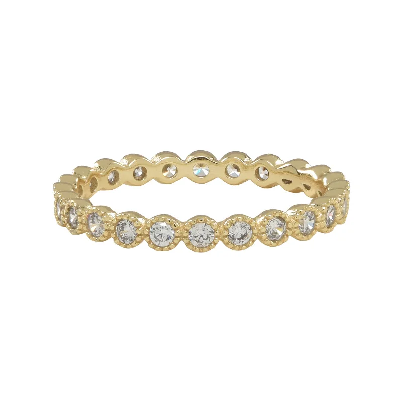 CZ Scallop Bezel Eternity Ring