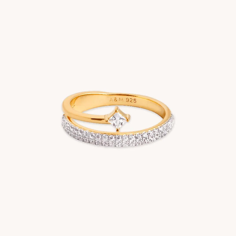 Your Dream Jewelry At Dream Prices Pavé Crystal Illusion Ring in Gold