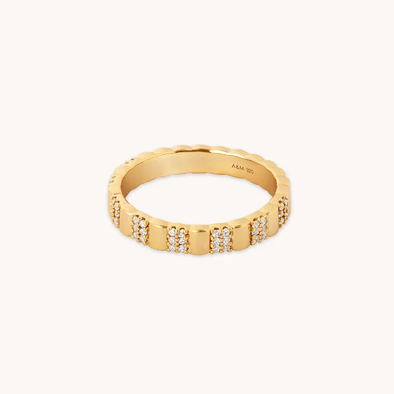 Shop Signature Jewelry Styles At Exclusive Prices Pleated Crystal Ring in Gold