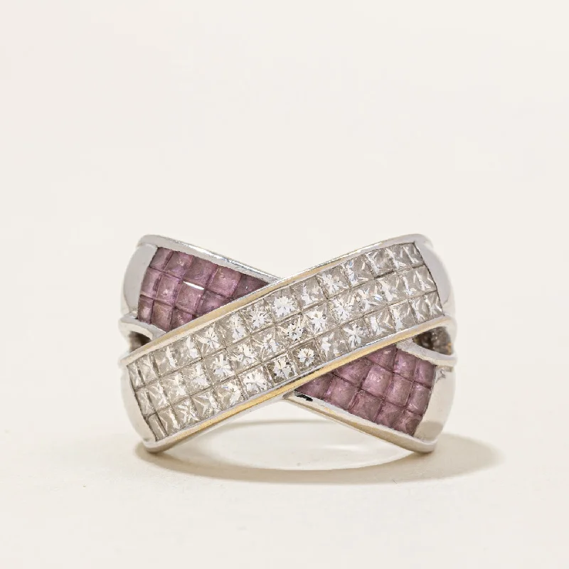 Dazzle With Discounts – Shop Jewelry On Sale Princess Cut Diamond & Pink Sapphire Ring | 2.00ctw, 1.20ctw | SZ 9.25 |