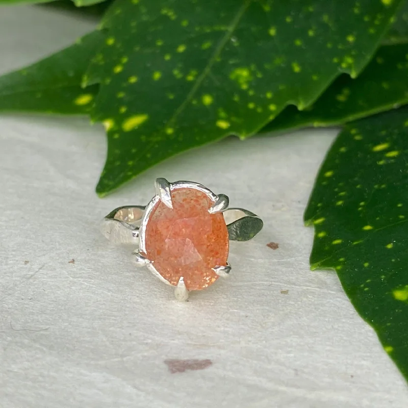 Affordable Gold-Plated Jewelry For Modern Fashion Rose Cut Sunstone Ring