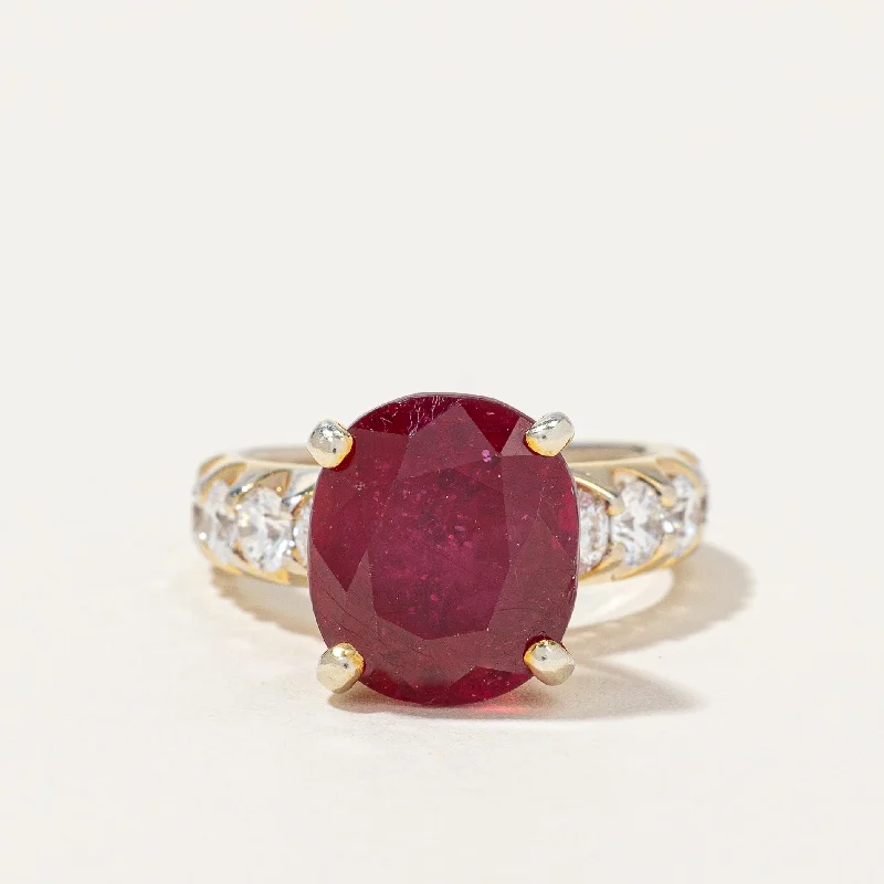 Luxury Jewelry Sale – Sparkle For Less Ruby & Diamond Cocktail Ring | 5.00ct, 0.86ctw | SZ 4 |