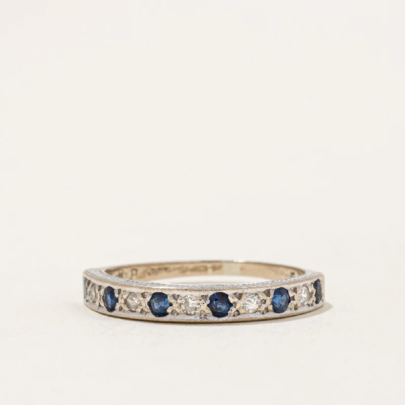 Shop High-Quality Jewelry At Jaw-Dropping Discounts Sapphire & Diamond Semi Eternity Ring | 0.30ctw, 0.10ctw | SZ 7 |