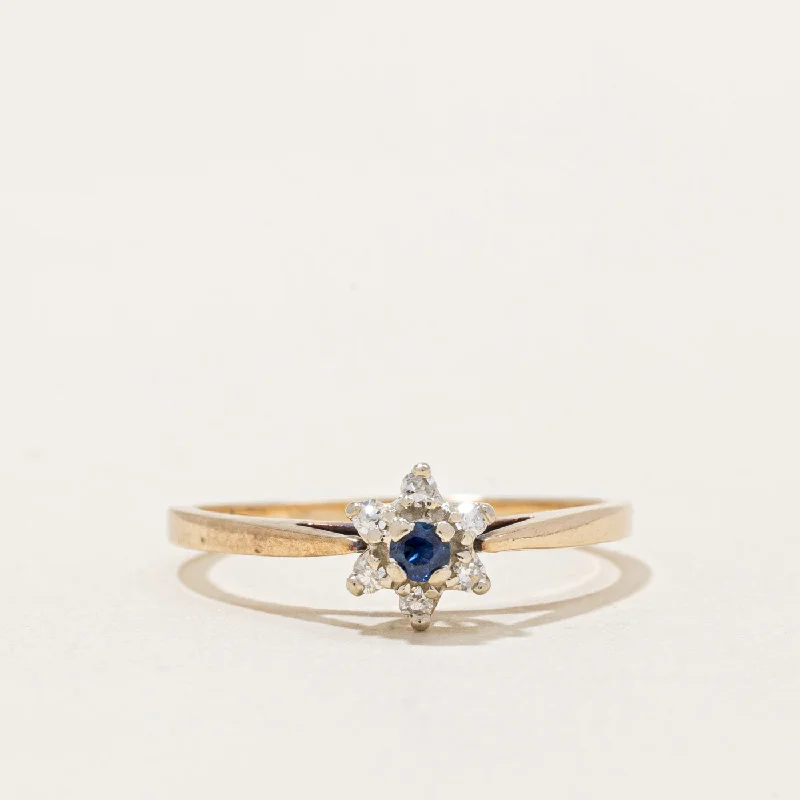 Everyday Jewelry Essentials Now On Sale Sapphire & Diamond Halo Ring | 0.05ct, 0.06ctw | SZ 5.5 |