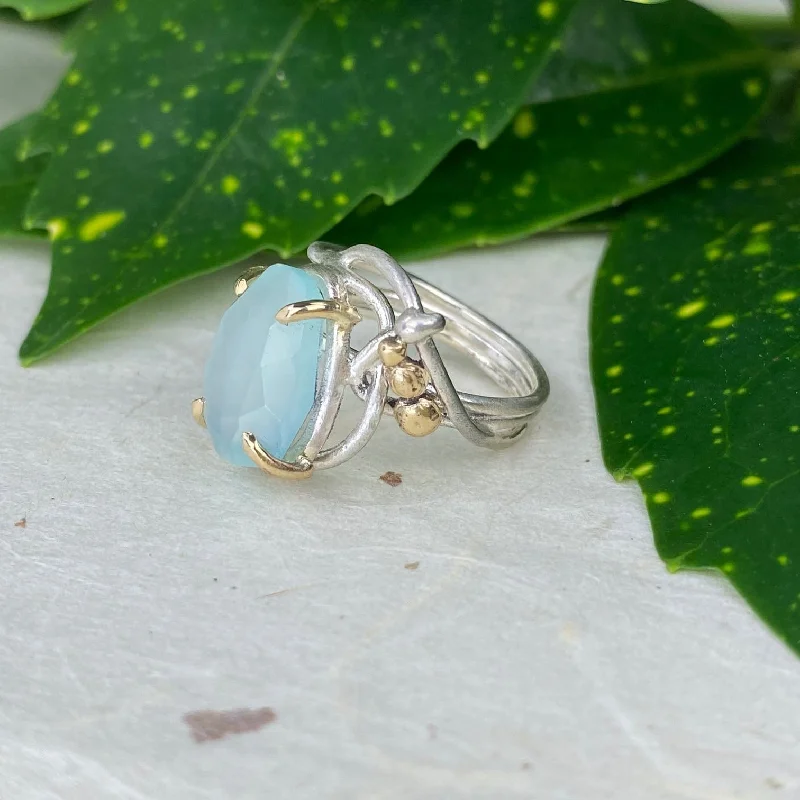 Discover Unique Jewelry With Special Limited-Time Offers Silver and Gold Chrysoprase Wrap Ring