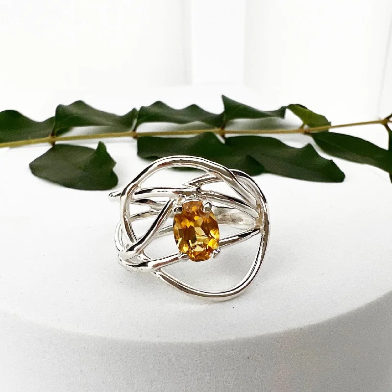 Celebrate Every Occasion With Sparkling Savings Silver Citrine Wrap Ring