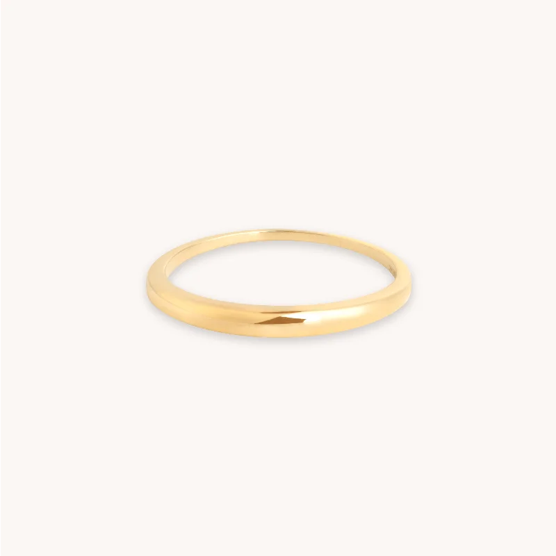 Luxury Handcrafted Jewelry For Elegant Looks Dome Ring in Solid Gold