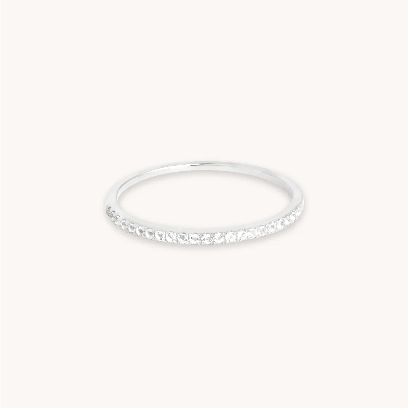 Topaz Eternity Ring in Solid White Gold