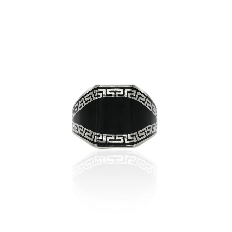 Sterling Silver Glory of Black Menz Ring