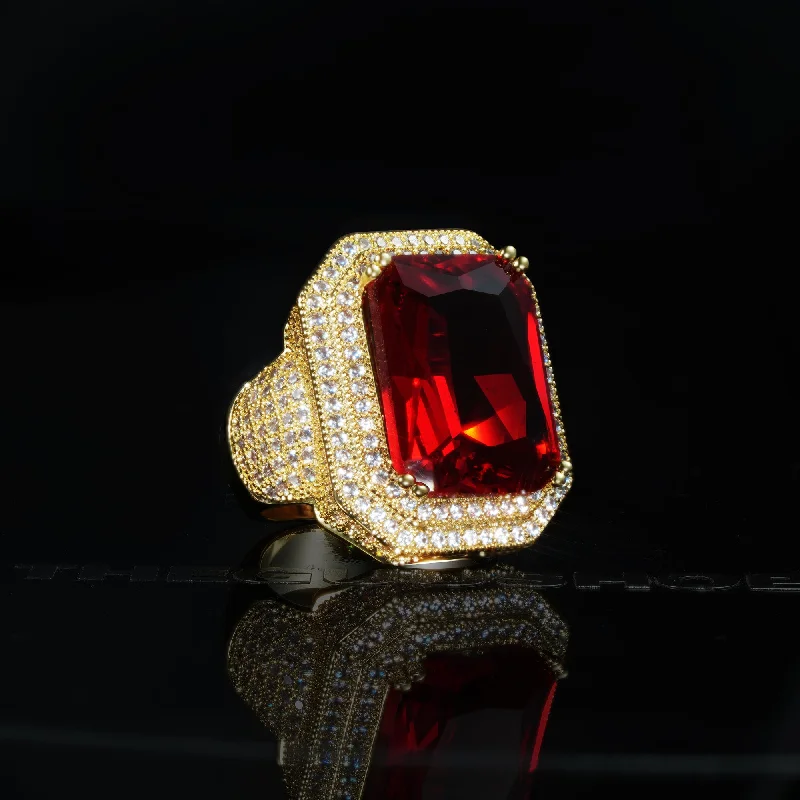 UPDATED 2019 18K Gold-Plated Micro-inlay Gem AAA CZ  Ring