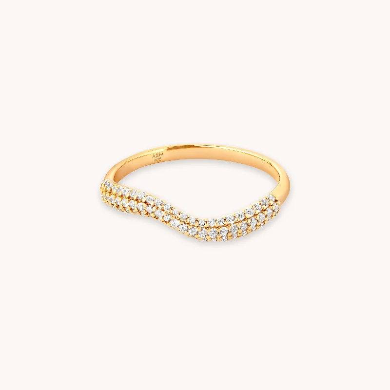 Bold And Beautiful Jewelry Now At Irresistible Prices Wave Crystal Ring in Gold