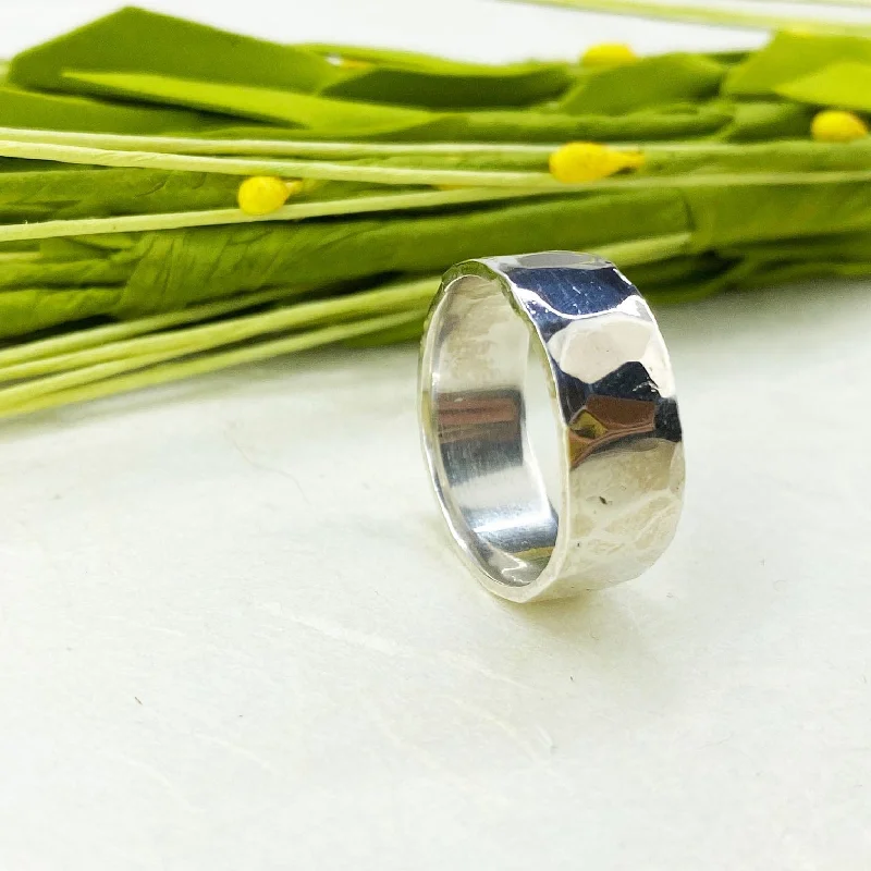 Shop Handcrafted Jewelry At Special Promotional Rates Wide Ripple Hammered Ring