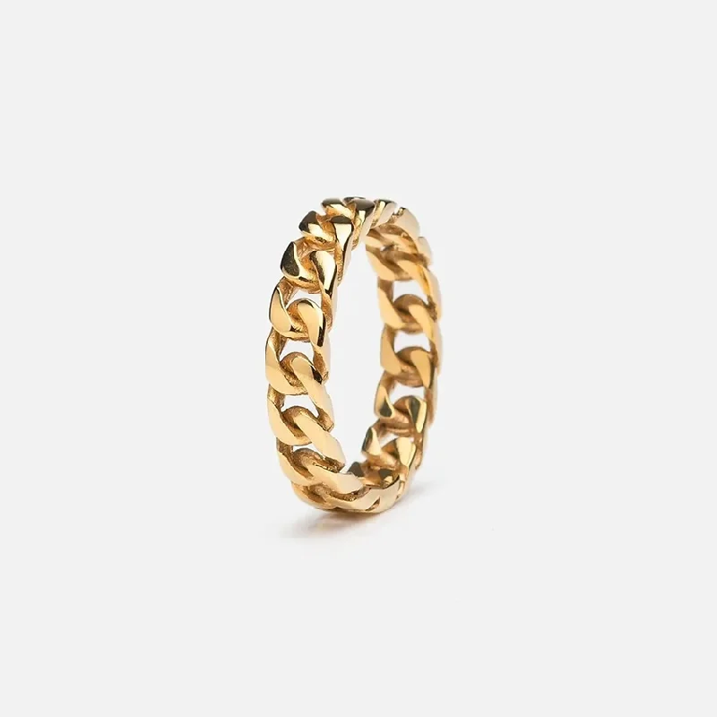 Elegant Jewelry At Unbeatable Offers – Shop Before It's Gone Cuban Link ring - Gold