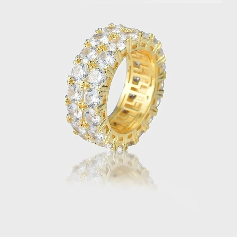 Exclusive Jewelry Bundles At Discounted Prices DOUBLE ROW VVS CZ DIAMOND RING - Gold