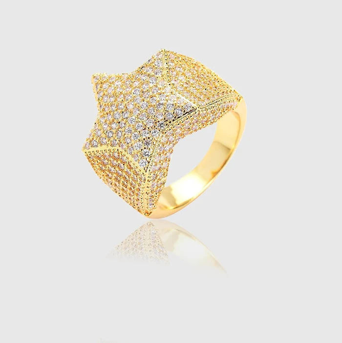 Seasonal Jewelry Sale – Upgrade Your Collection Iced Out Star Ring - Gold