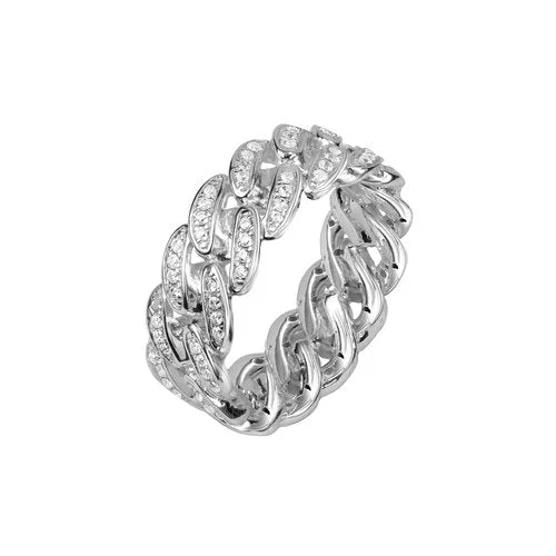 Get The Best Deals On Timeless Jewelry Pieces Iced out Cuban Link Ring - White Gold