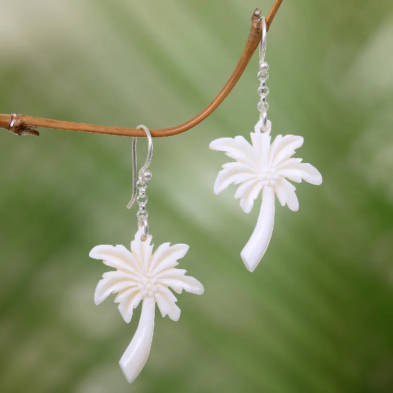 Fine Jewelry, Limited-Time Offers Available Bali Palm Trees Palm Tree Earrings on 925 Silver Hooks Crafted by Hand