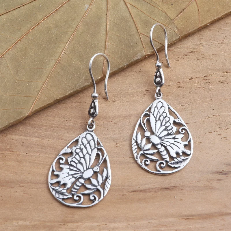 Exclusive Online Jewelry Sale – Don't Wait Butterfly Breeze Handmade Silver Butterfly Dangle Earrings