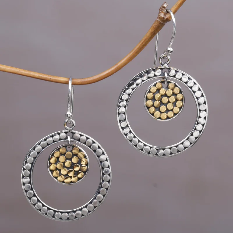 Elegant Jewelry, Exclusive Prices – Shop Now Crescent Eclipse Gold Accented Sterling Silver Dangle Earrings Indonesia