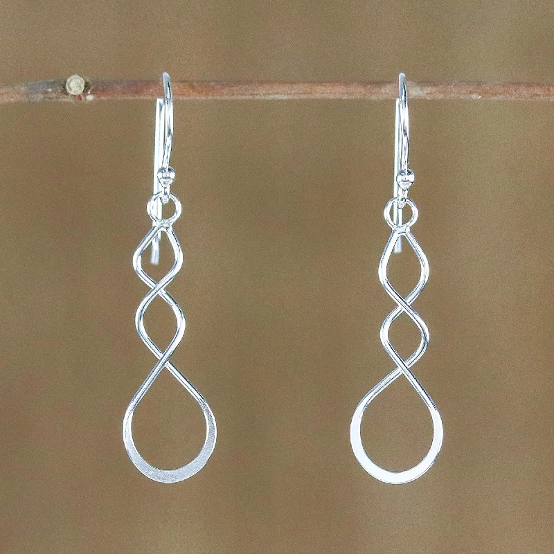 Celebrate With Sparkle – Jewelry Sale Now Live Droplet Twist Sterling Silver Twisting Dangle Earrings from Thailand