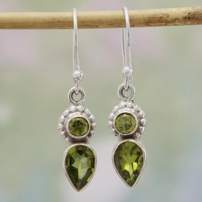 Unlock Unbeatable Jewelry Deals Before They’Re Gone Forest Sparkle Peridot and Sterling Silver Dangle Earrings from India