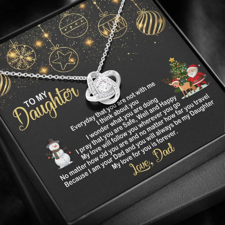 Adjustable Charm Bracelets For A Perfect Fit Gold Necklace To My Daughter Everyday That You Are Not With Me Gift for Daughter Gift for - Love Knot