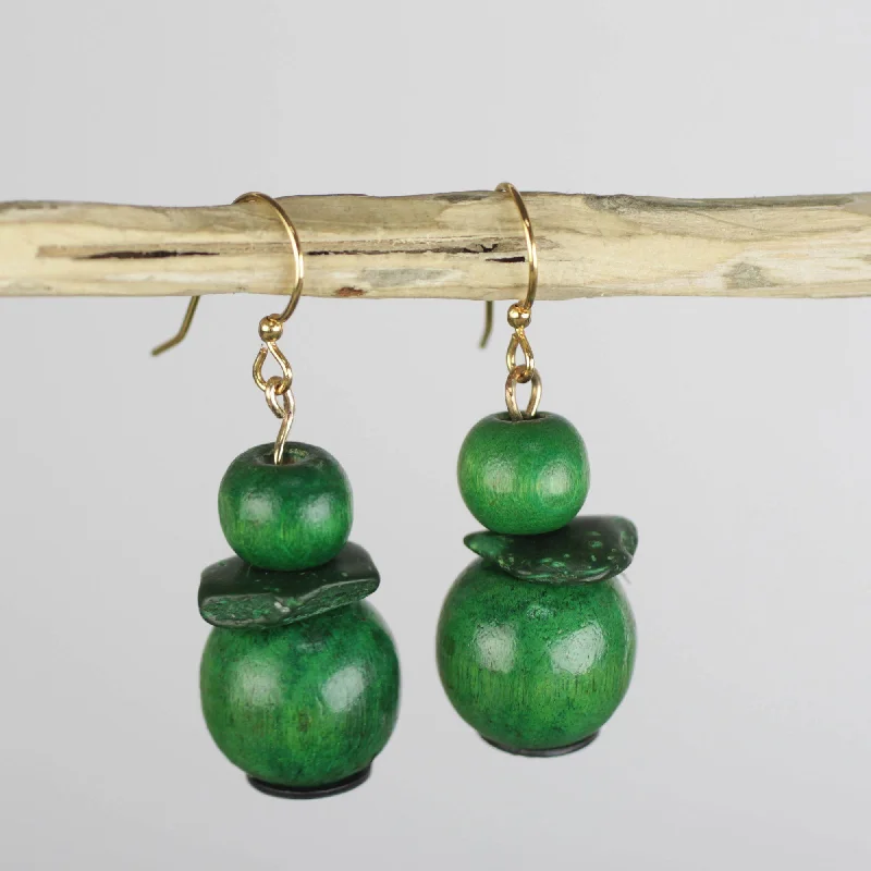 Sparkle On A Budget – Fine Jewelry For Less Green and Mighty Handcrafted Green and Mighty Sese Wood Dangle Earrings