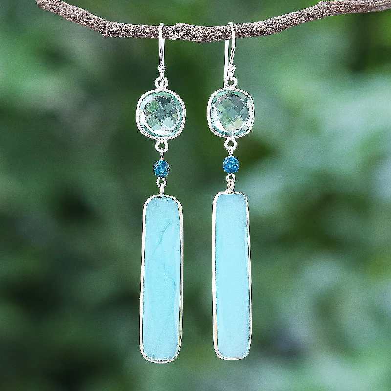 Best Jewelry Deals – Premium Quality At Exclusive Discounts Ice Queen Rhodium-Plated Chalcedony and Chrysocolla Dangle Earrings