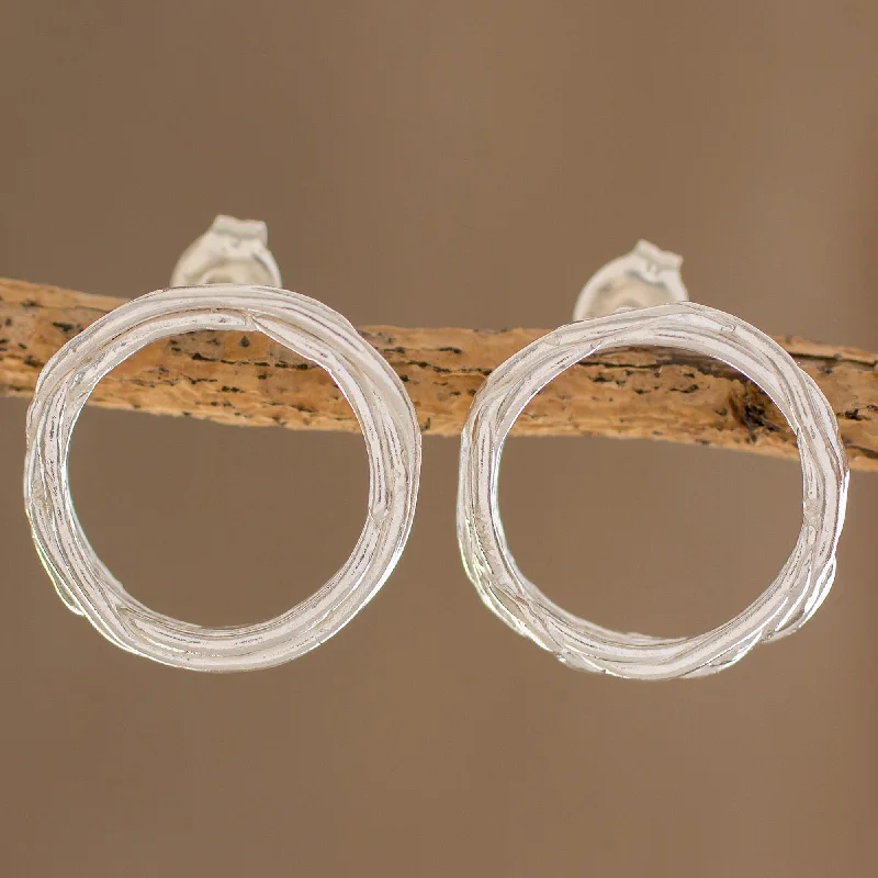 Exclusive Online Jewelry Sale – Don't Wait Love Nest Handcrafted Sterling Silver Circle Wreath Drop Earrings