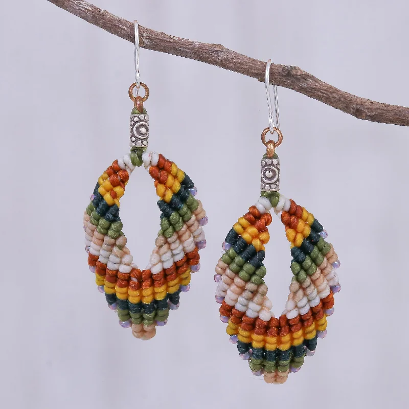 Fashion-Forward Jewelry At Incredible Prices Mini Boho in Multi Macrame and Bead Dangle Earrings