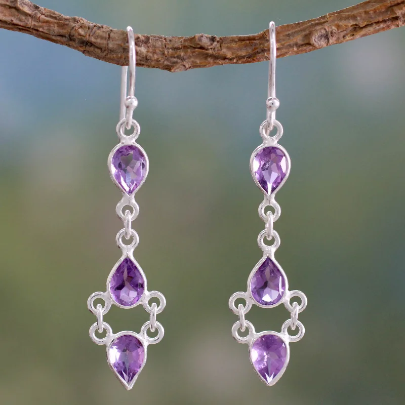 Seasonal Jewelry Sale – Upgrade Your Collection Mystic Wonder Amethyst and Sterling Silver Indian Earrings