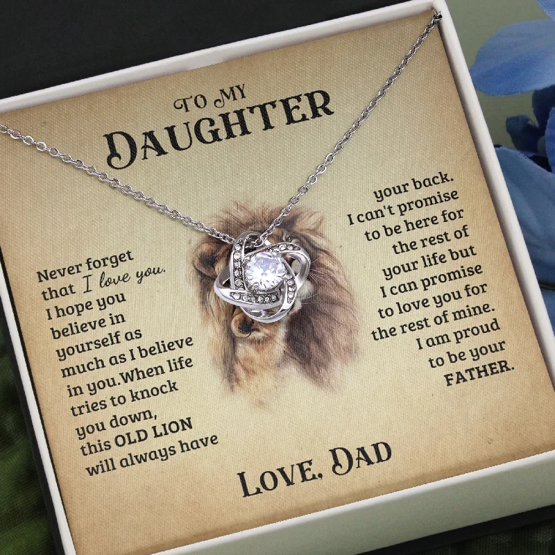 Bohemian-Inspired Jewelry For Free-Spirited Fashion Necklace To My Daughter I Am Pround To Be Your Father Love Knot Necklace