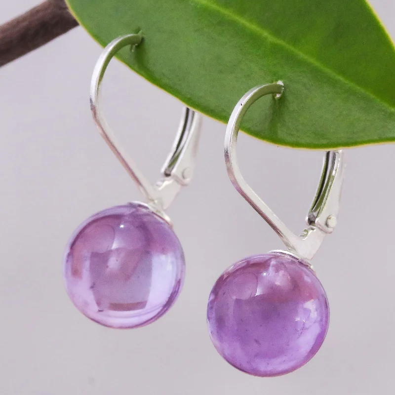 Flash Deals On Fine Jewelry – Shop Before It's Gone Pure Violet Purple Amethyst and Sterling Silver Earrings from Thailand