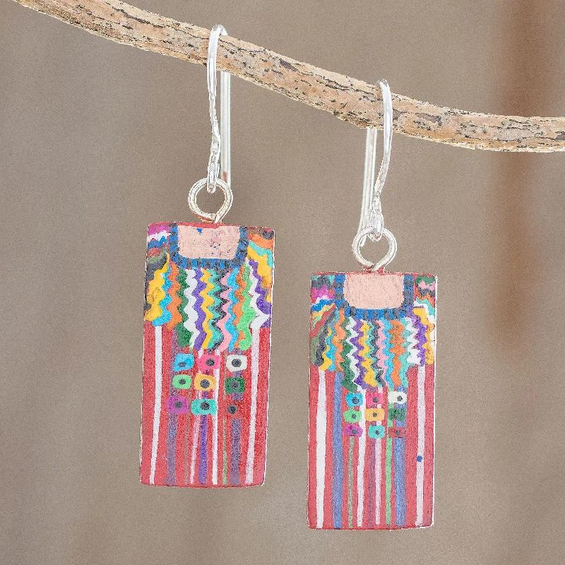 Unique Jewelry For Less – Shop The Sale Now San Juan La Laguna Cultural Hand-Painted Wood Dangle Earrings from Guatemala